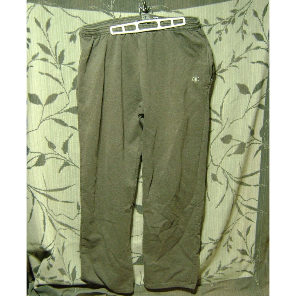 Champion Sweatpants Adult 2XL Gray Solid Lightweight Logo Straight Leg XXL